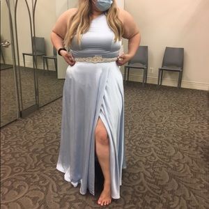 David’s bridal one shoulder satin dress